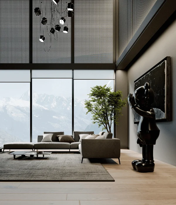 charcoal living room idea