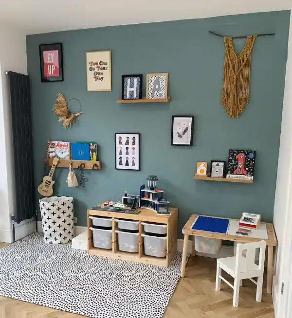 farrow and ball oval room blue in a kids bedroom