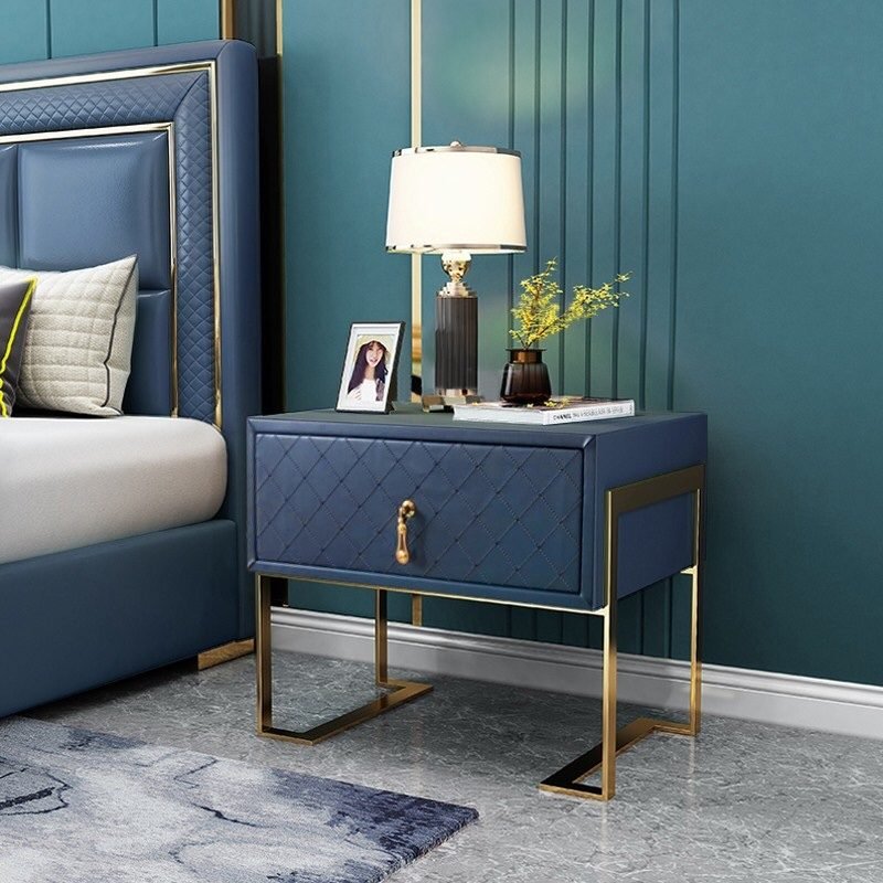 dark blue and teal bedroom idea