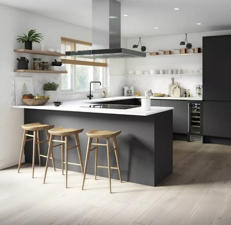 dark grey kitchen colour scheme