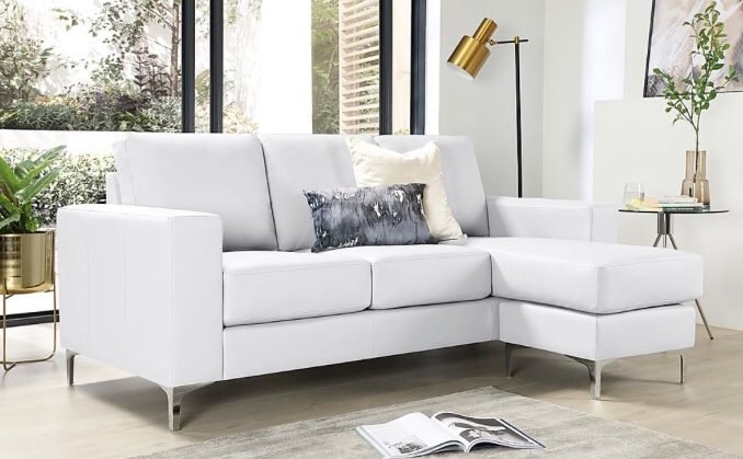 White corner sofa - best living room colour schemes