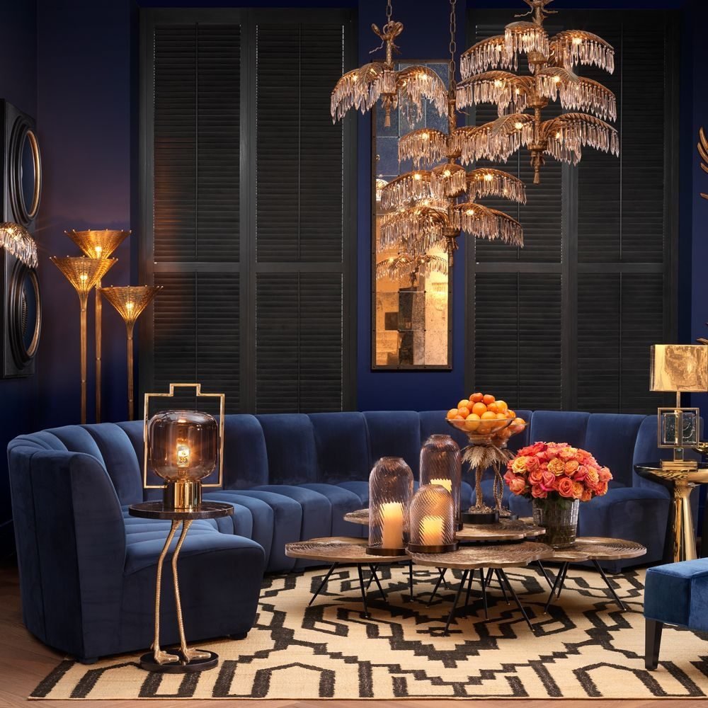 Moody blue living room - best living room colour schemes
