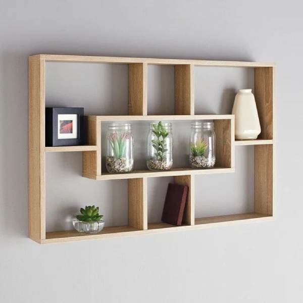 floating shelving unit storage for a small bedroom