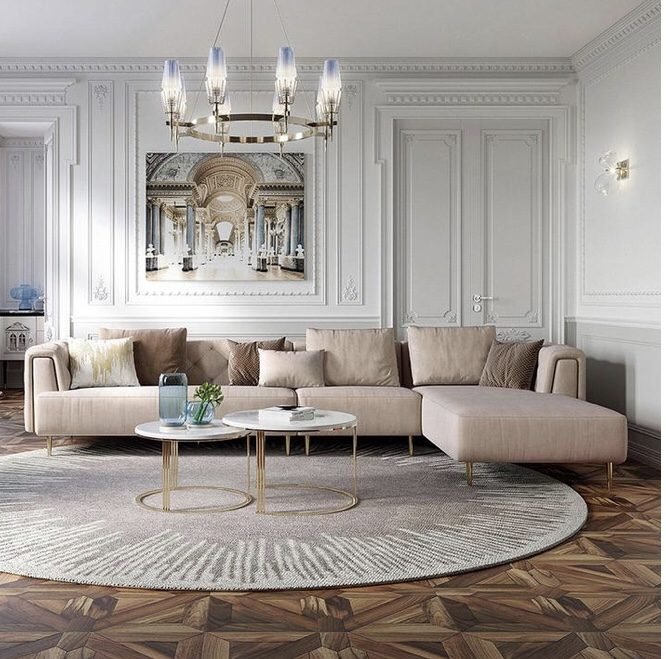 white living room victorian style with panelling