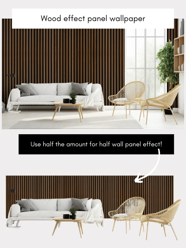 wood effect slat panel wallpaper