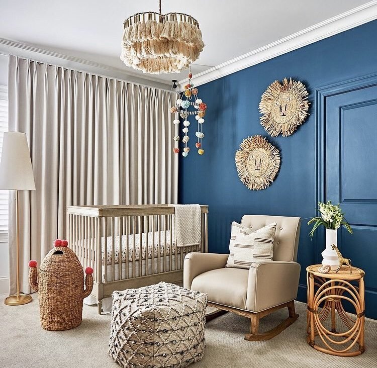 blue nursery idea boho style 