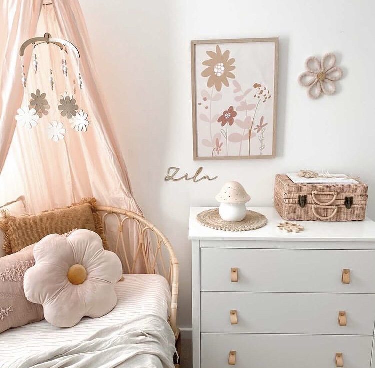 pink and white nursery room