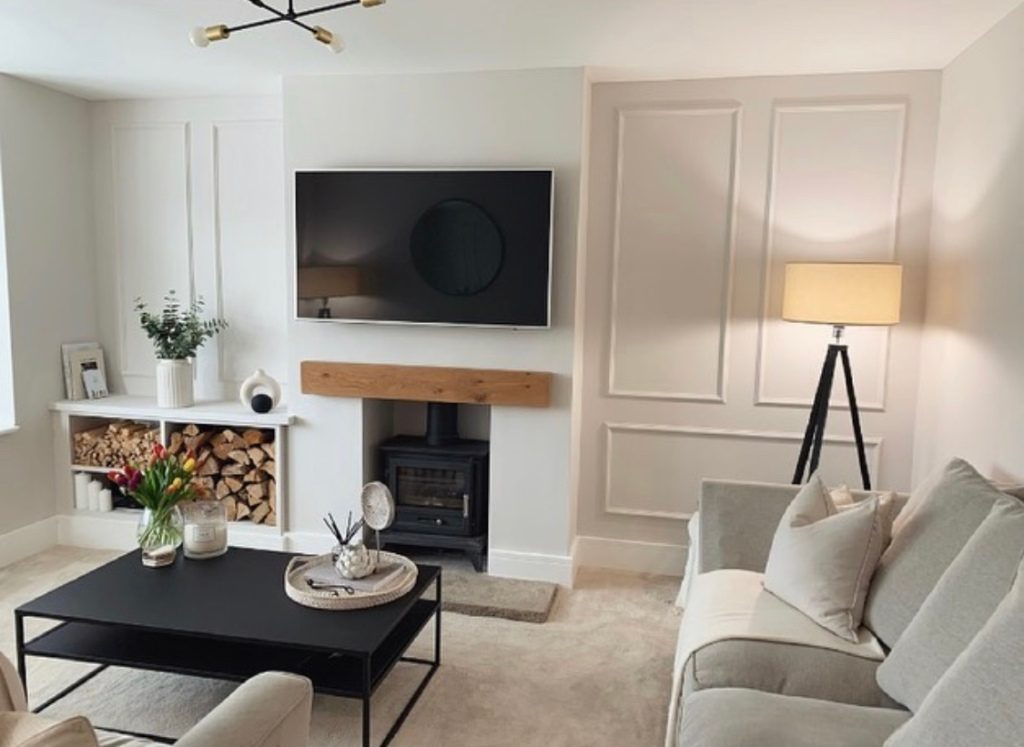 Add wall panelling to show off your fireplace 