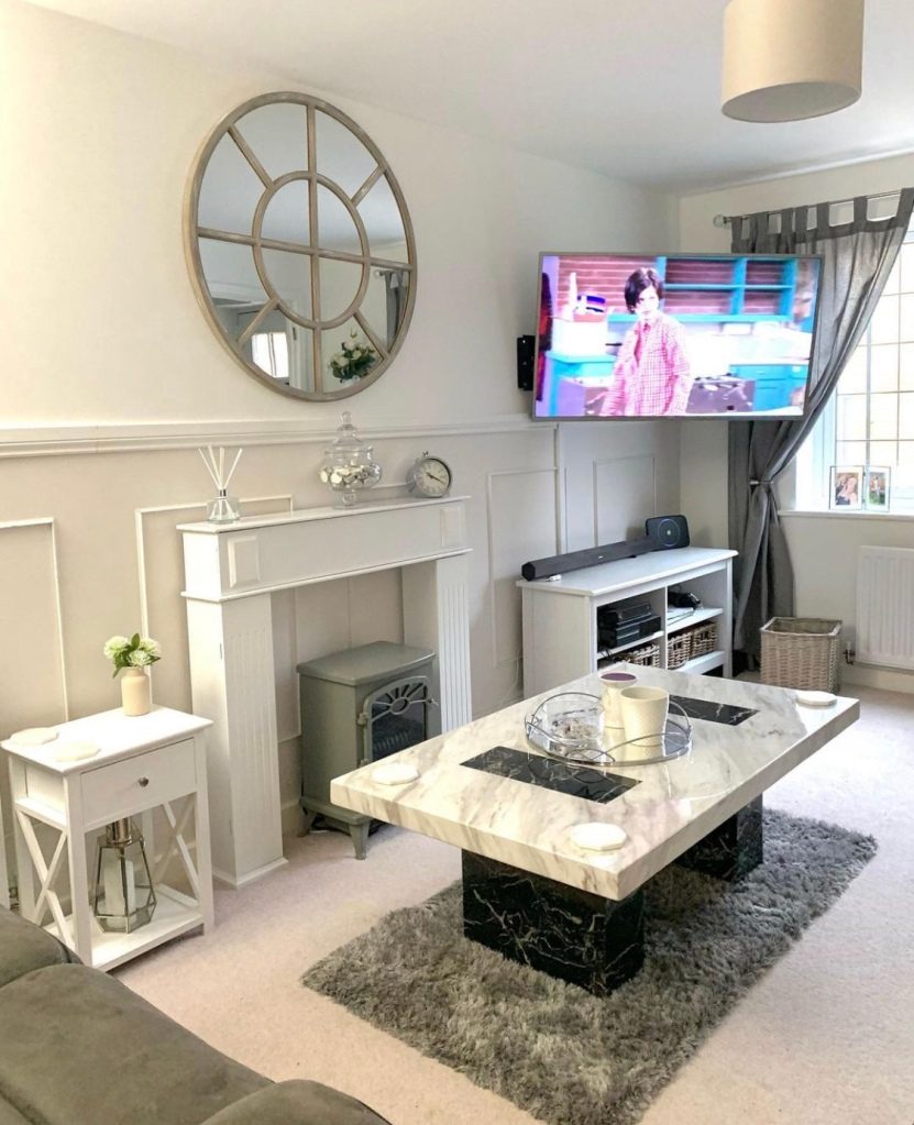 half wall panelling living room 