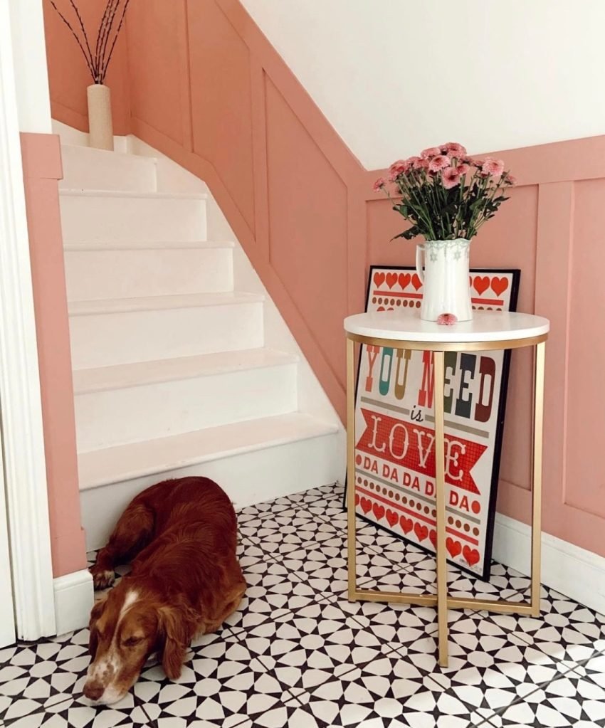 pink hallway panel