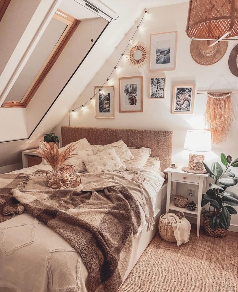 Style a small loft room with cozy interiors 