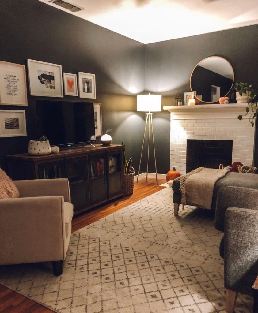 Cozy black living room idea