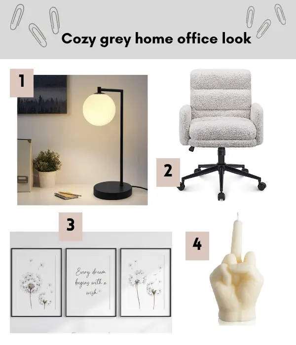cozy grey home office idea