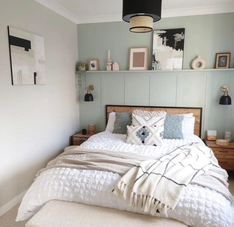 13 Beautiful Bedroom shelf panelling ideas - Style Your Sanctuary