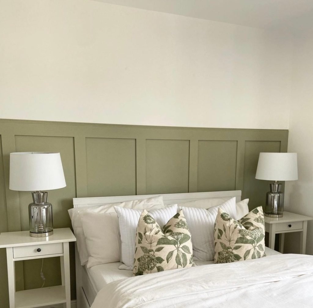 wall panelling colour ideas - olive green wall panelling