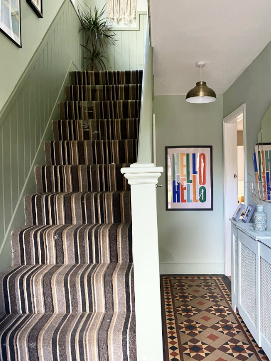 how-to-style-a-green-hallway-and-stairs-colour-combinations-to-consider-light-green-hallway-idea