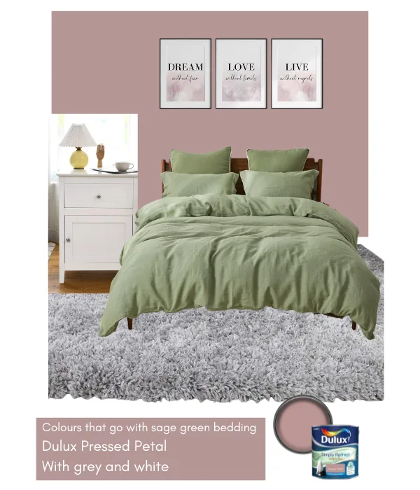 colours that go well with sage green - pink white and grey