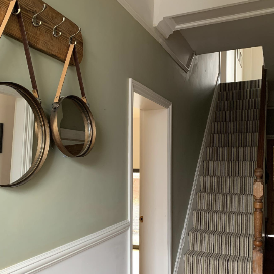 how-to-style-a-green-hallway-and-stairs-colour-combinations-to-consider-olive-green-hallway-idea