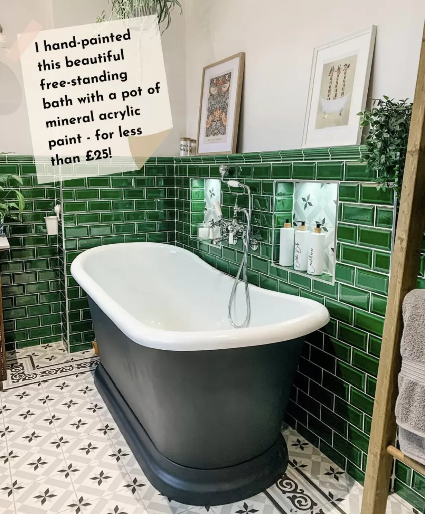 vintage bathroom rennovation - bathtub paint renovation diy project