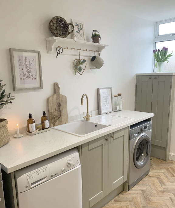 Genius Small Utility Room Hacks That Will Blow Your Mind - calming sage green utility room