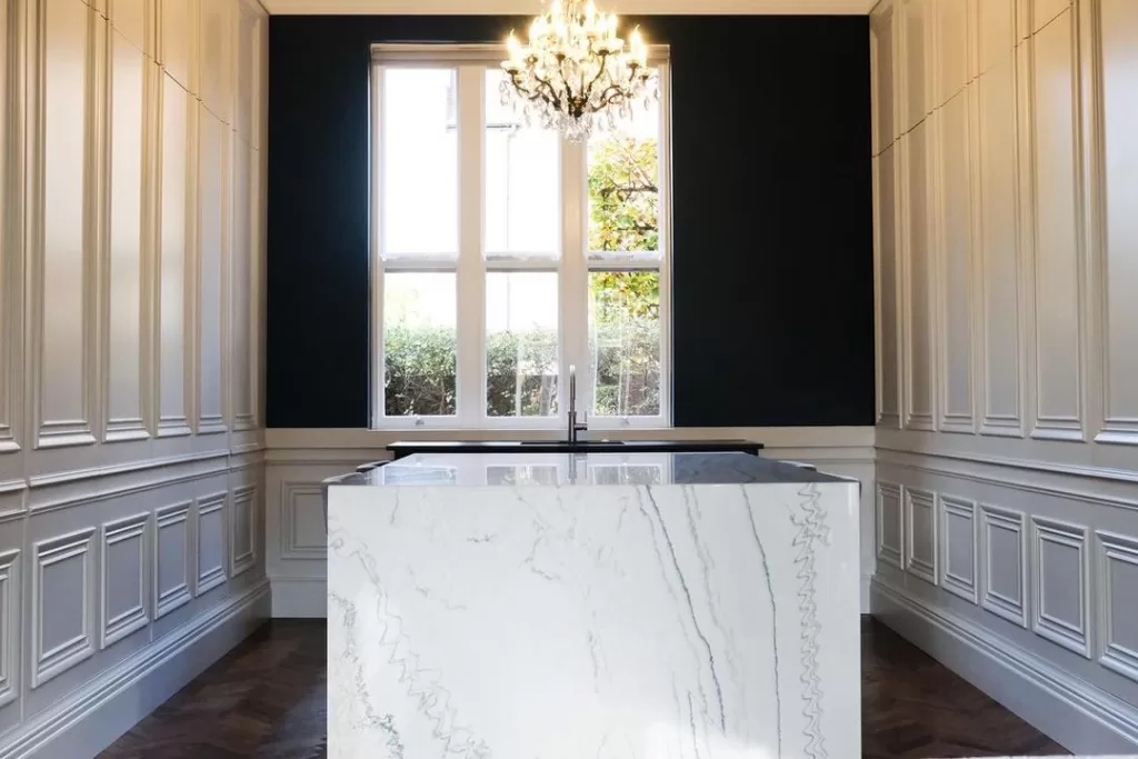 hidden kitchen ideas - panelled kitchen cabinets white