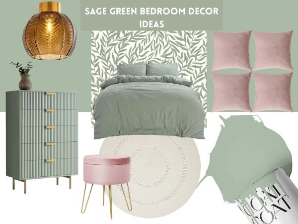 Sage green and pink  bedroom ideas