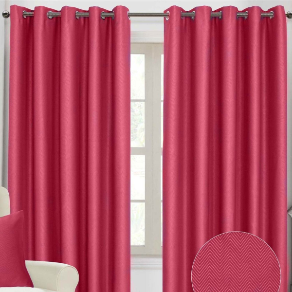 fushcia pink curtains - Barbiecore Interior Trend
