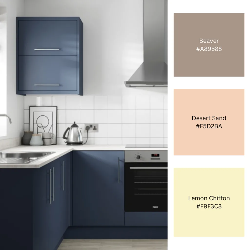 kitchen wall colours that go with a blue kitchen