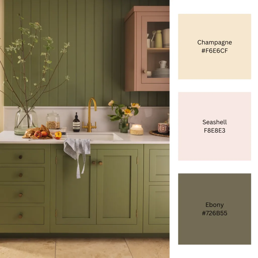 kitchen wall colours that go with green