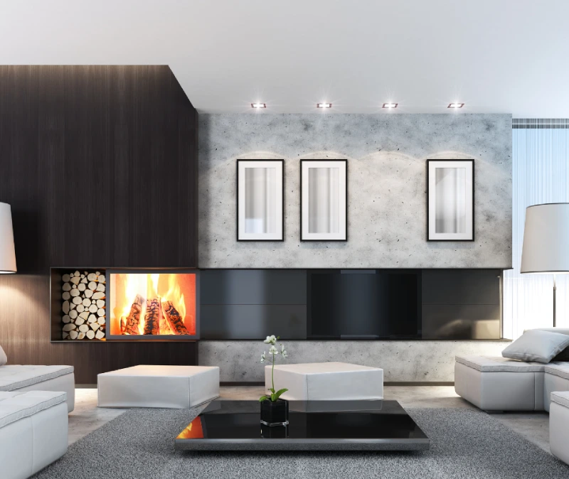 Electric fireplace wall with TV idea