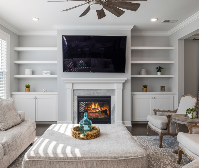alcove fireplace wall with tv ideas