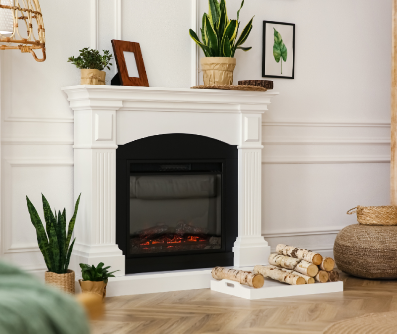 fireplace ideas with plants