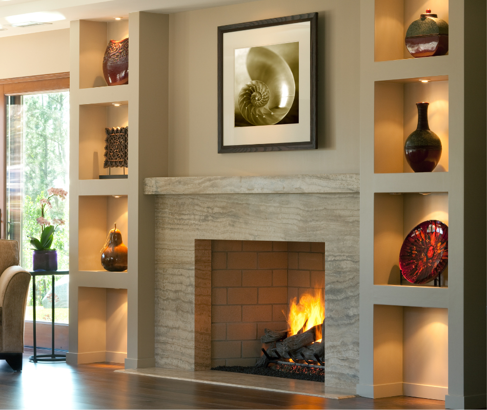 fireplace wall ideas with artwork
