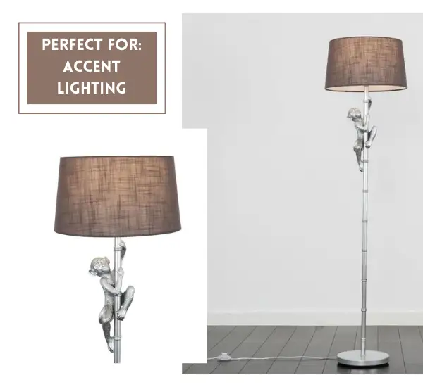 Floor lamp for accent lighting in a living room