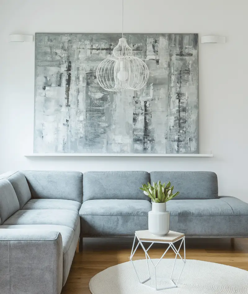 grey living room with patterns to add texture and interest