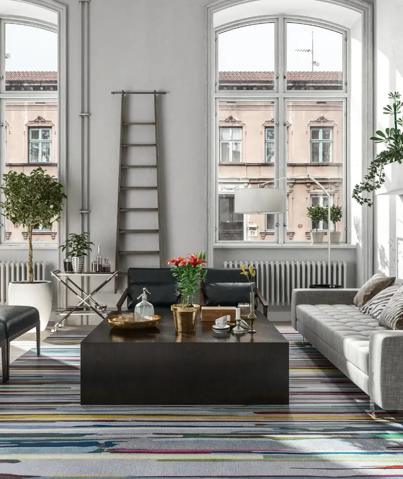 industrial style grey living room idea