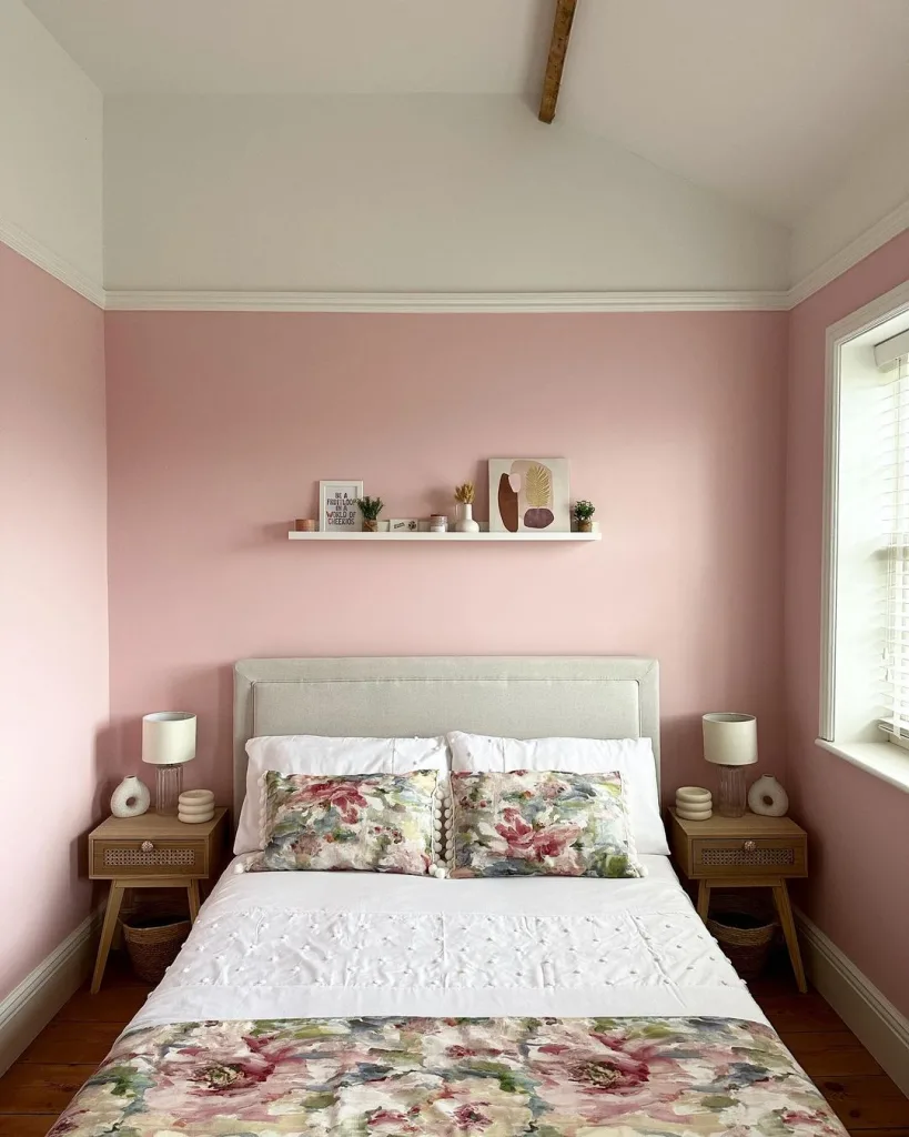 light pink and white bedroom