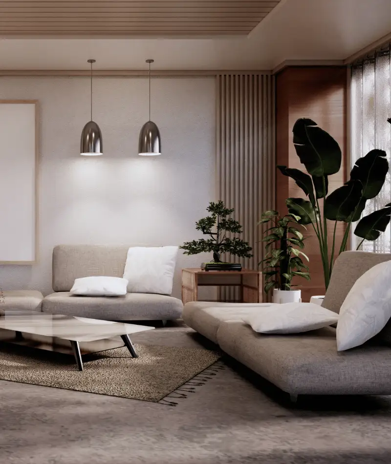 monochrome grey living room idea