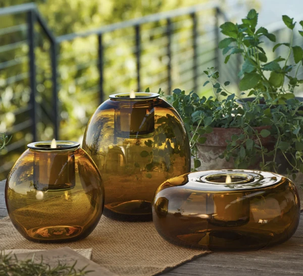 outdoor flameless glass candles
