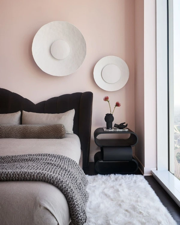 pink and black bedroom