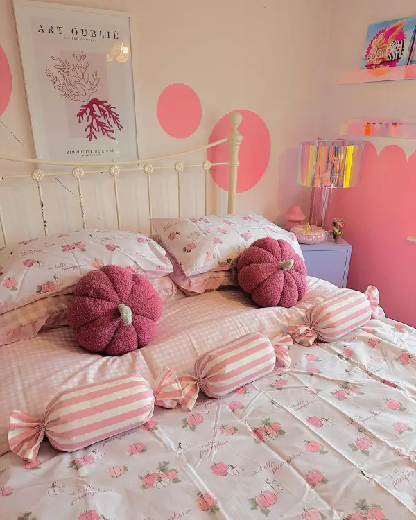painted pink bedroom accent wall ideas