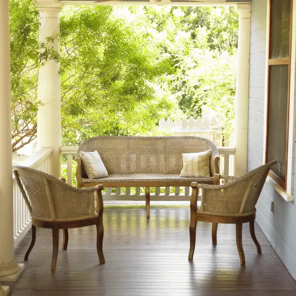 ways to perk up your front porch - comfy seating set