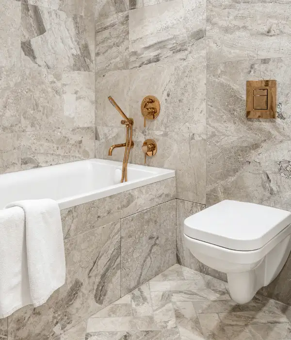 Bathroom Tiles vs. Bathroom Panelling - bathroom marble tiling