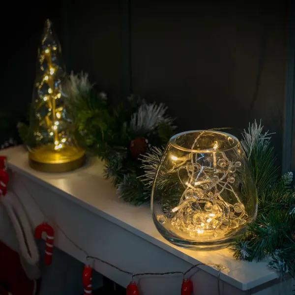 christmas lights in mason jars decorative