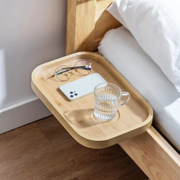 eco friendly floating bedside table made from bamboo