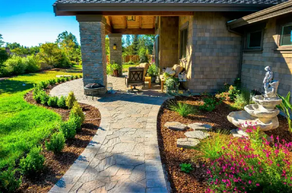 landscape garden with pergola