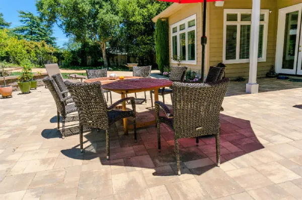 patio flooring for your garden with bistro dining set