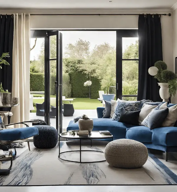 AI interior design - Blue bedroom