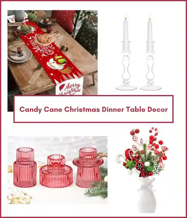 Christmas dining table ideas - candy cane decor