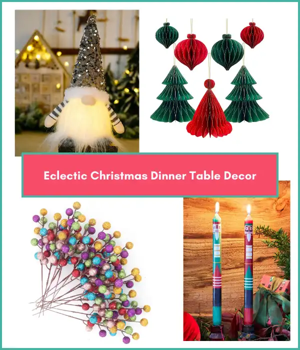 Christmas dining table ideas - eclectic decor